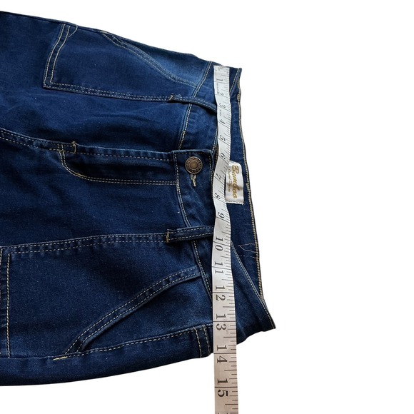 Bamboo Floral Embroidered Flare Jeans Dark Wash Bell Bottom High Rise Size 9 - Picture 6 of 13